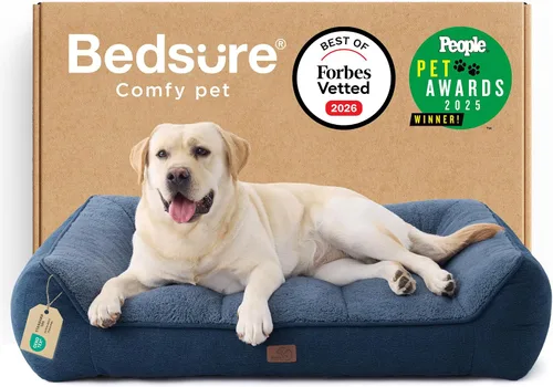 Miniatura 40 de Bedsure Cama ortopédica para perros de tamaño mediano, camas extra gruesas de apoyo para perros medianos con funda impermeable lavable, cómodo sofá