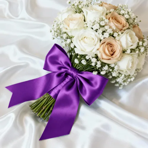 Miniatura 4 de Cinta de satén de 1-1/2 pulgadas x 100 yardas, cinta ancha de seda púrpura con carrete, ideal para envolver regalos, ramos florales, manualidades