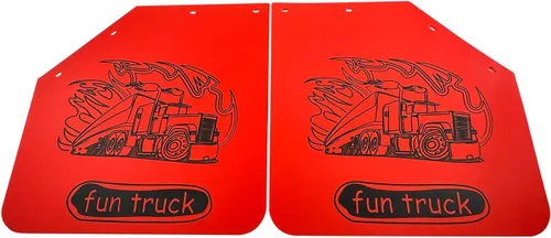 Miniatura 20 de 2 aletas de polímero de 24 x 24 pulgadas en ángulo negro resistente, protección universal contra salpicaduras para semirremolques, tractores