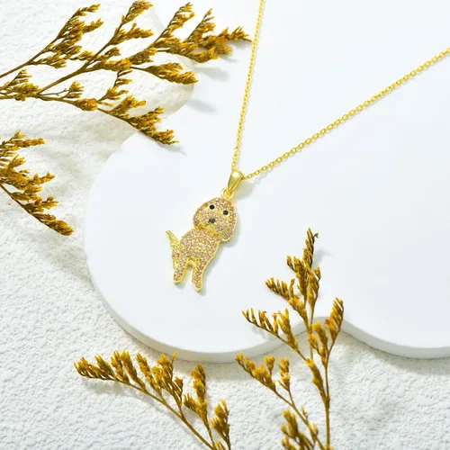 Miniatura 9 de Collares con colgante de perro de plata de ley S925 – 24 razas corgi/husky/labrador/pastor para mujer