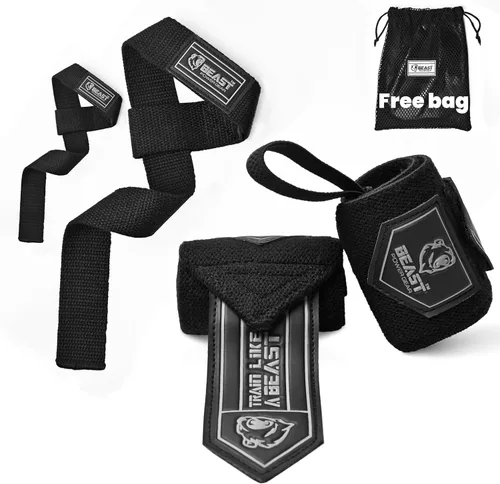 Miniatura 18 de Beast Power Gear Muñequeras para levantamiento de pesas de 18 pulgadas, soporte de muñeca de alta calidad para culturismo, resistente, lazo
