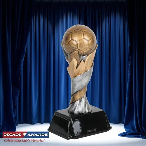 Miniatura 3 de Decade Awards Trofeo de torre de fútbol de clase mundial, 6 u 8 pulgadas de alto Trofeo de fútbol - Placa grabada a pedido