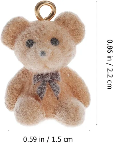 Miniatura 4 de EXCEART 10 Uds. Mini oso pendiente colgante encantos dulces 3d uñas encantos pulsera artesanía joyería collar de resina animal marrón claro Dibujos