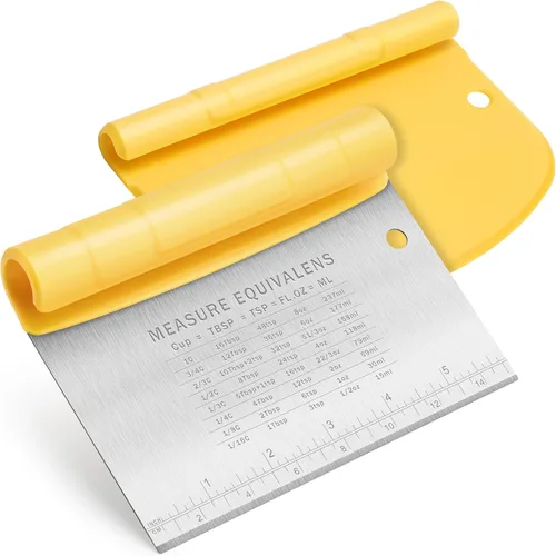 Urbanstrive Raspador de banco para hornear, cortador de masa de acero inoxidable y herramienta raspadora de cocina, raspador de alimentos, cortador