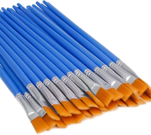 UPINS 30 pinceles planos de pintura, pincel pequeño a granel para pintura de detalles