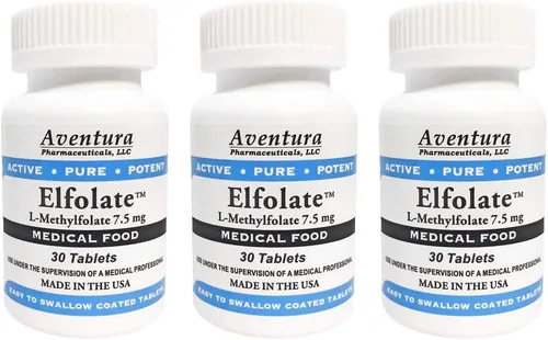 7.5mg 3 Pack L-metilfolato metil folato metilfolato metilfolato suplemento alimenticio médico fuerza profesional activo puro potente 30 tabletas