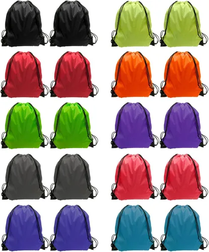 GoodtoU Mochila con cordón Bolsas de cincha Bolsas de cordón Bolso de deporte de cuerda de nylon a granel, 10 colores, Deportes