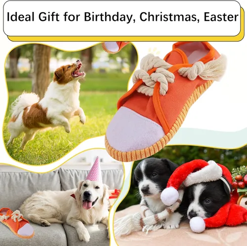 Miniatura 5 de vocheer Juguete masticable para perros, juguetes para perros para mantenerlos ocupados, zapatos de dentición duraderos, juguete interactivo Naranja