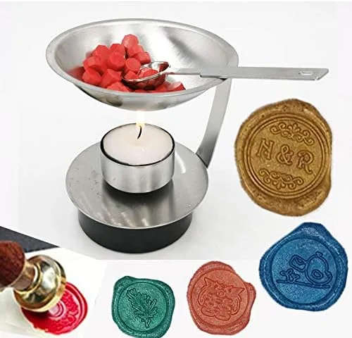 Calentador de velas de cera de sellado de altura de fuego ajustable, cuchara de fusión, herramienta de horno, estufa, olla, cera, palillos de cera,