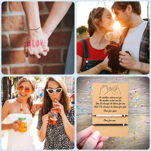 Miniatura 2 de Tarsus Pinky Promise - Pulseras de relación a juego para amigos, pareja y familia