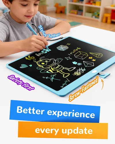 Miniatura 3 de KOKODI Tableta de escritura LCD, regalos para niños y niñas de 3 años, tablero de dibujo de 10 pulgadas, tablero de garabato colorido, tableta
