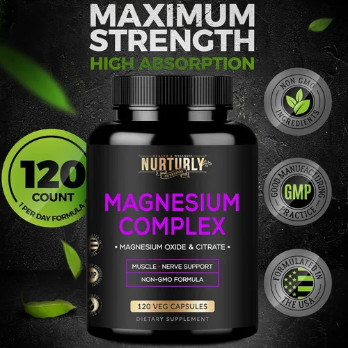 Miniatura 6 de Suplemento complejo de citrato y óxido de magnesio de 500 mg – Alta absorción máxima fuerza – Ayuda a apoyar la densidad ósea y fuerza, músculos