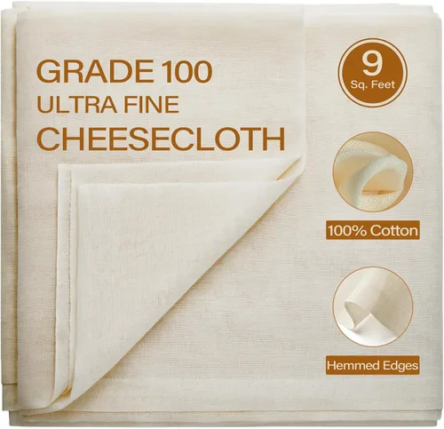 Miniatura 8 de eFond Estopilla de 36 pies cuadrados grado 100 paños de queso para colar, reutilizables, lavables, sin pelusa y malla ultra fina, sin blanquear