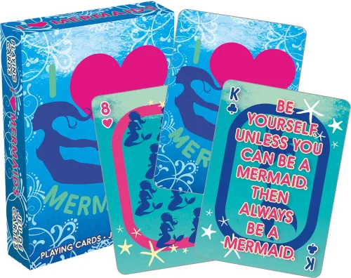 Aquarius I Heart Mermaids Jugando a las cartas