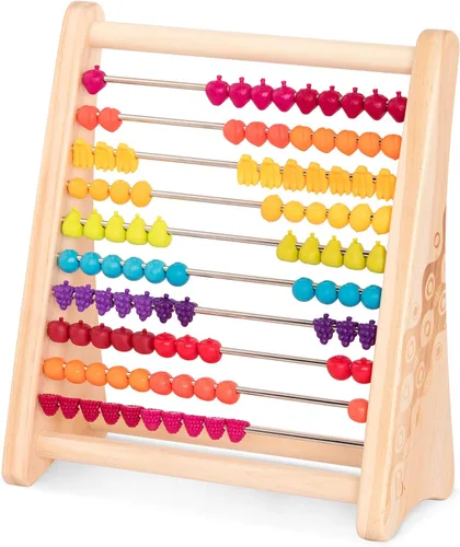 B. toys Ábaco de madera para niños, juguete clásico de aprendizaje de matemáticas con 100 cuentas educativas para suma, resta de números y contar
