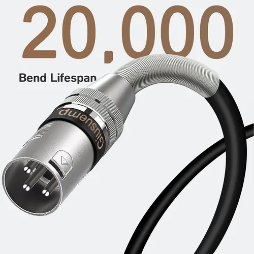 Miniatura 5 de Cable de micrófono XLR a XLR de 10 pies, cable XLR macho a hembra, cable de altavoz de micrófono blindado equilibrado de 3 pines, resorte de metal
