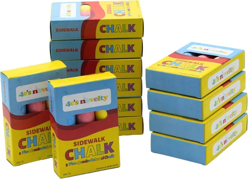 Miniatura 9 de 4E's Novelty 12 cajas de tizas para acera envueltas individualmente para niños, 3 palos jumbo en cada caja, rellenos de cesta de Pascua, rellenos