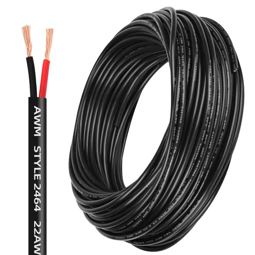 Miniatura 28 de Cable eléctrico calibre 10 con 2 conductores de cobre puro, libres de oxígeno, trenzados, de cloruro de polivinilo, flexible, para tiras