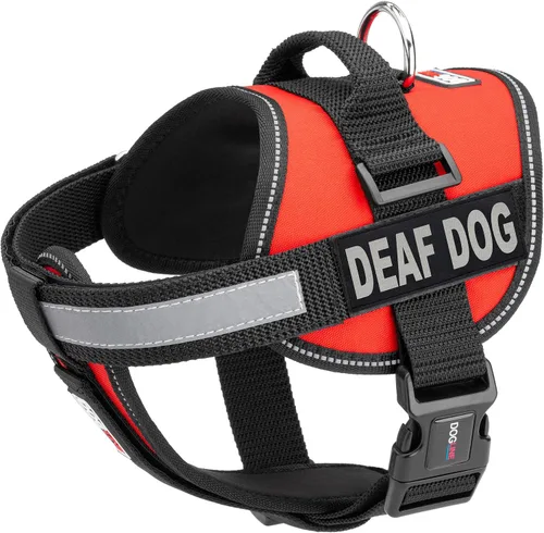 Miniatura 13 de Dogline Unimax - Arnés para perro con parches para perros sordos reflectantes sin tirones, correas ajustables, neopreno transpirable para médicos