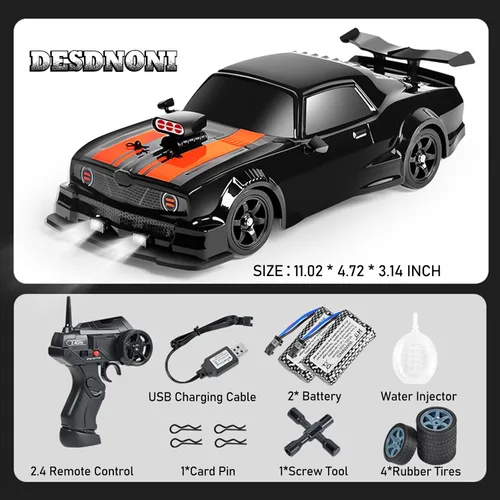 Miniatura 6 de Auto de control remoto Desdoni - Auto de control remoto RC Drift 1:16 Escala 4WD 18KM/H Vehículo modelo de alta velocidad 2.4GHz con luces LED