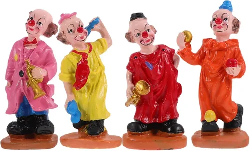Miniatura 7 de Toyvian Figura de payaso de circo, adorno decorativo en miniatura para bandeja de arena y hogar D Cor modelo de payaso de resina de 3.93 pulgadas