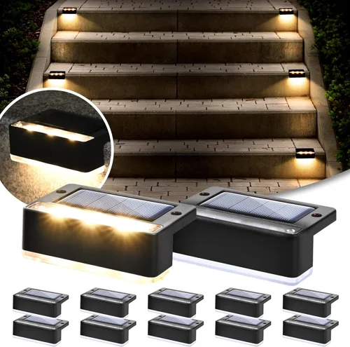 Miniatura 12 de SOLPEX Luces Solares para Cercas, 6 LEDs Luces Solares para Exteriores Impermeables Alimentadas por Energía Solar para Terraza, Escalera, Porche