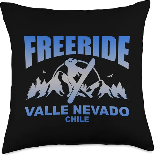 Miniatura 4 de Freeride Valle Nevado by Vertical Blue Designs Freeride Snowboard Valle Nevado Chile Throw Pillow, 16x16, Multicolor