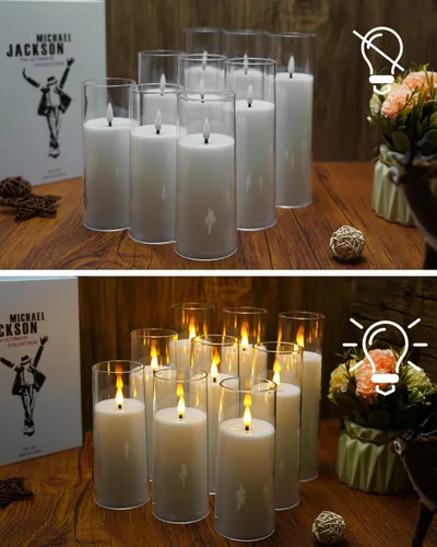 Miniatura 3 de kakoya Velas Parpadeantes sin Llama que Funcionan con Baterías con Control Remoto y Temporizador de 2/4/6/8 H Velas LED de Pilar Acrílicas Paquete