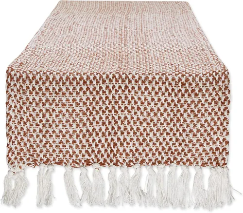 Miniatura 26 de DII Woven Basics Collection Camino de mesa de punto 100% algodón, 15"x108", Stone Piedra