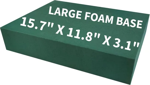FLOFARE Base de Espuma Floral 15.7"L x 11.8"W x 3.1"H, Bloque Grande de Espuma Floral para Arreglos de Flores Frescas y Artificiales, Suministros