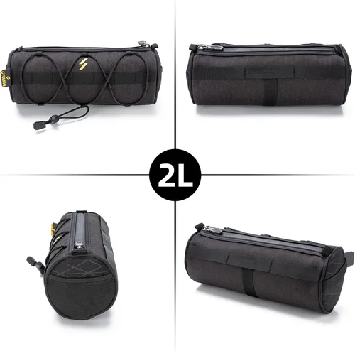 Miniatura 7 de ROCKBROS - Bolsa para manillar de bicicleta pequeña, bolsa de barra de bicicleta práctica, bolsas delanteras de bicicleta, bolsa de almacenamiento