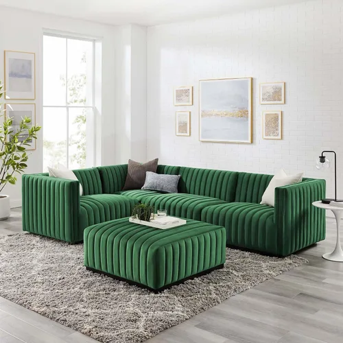 Miniatura 96 de Modway Conjure Seccional, Oro Negro