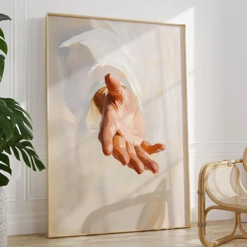 Miniatura 35 de Arte de pared de acuarela de Jesús, pintura en lienzo cristiano, imágenes de las Escrituras, decoración de pared, póster con versículos bíblicos