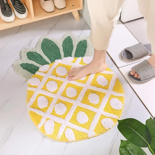 Miniatura 9 de Tapete antideslizante con diseño de piña, diseño de piña de dibujos animados, para decoración del hogar, sala de estar, dormitorio, baño, fruta