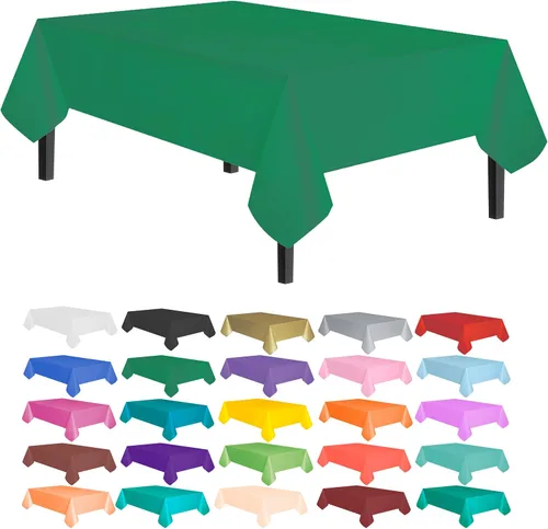 Miniatura 47 de allgala Juego de 12 manteles de plástico premium para mesa, desechables - 54 x 108 pulgadas - Impermeable, resistente a manchas, fácil de limpiar