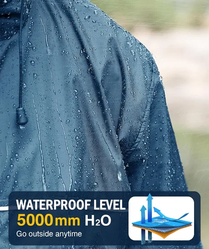 Miniatura 44 de SWISSWELL Chaqueta impermeable para hombre, rompevientos, ligera con capucha para uso diario casual