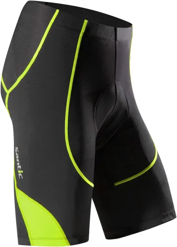 Santic Pantalones cortos de ciclismo acolchados para hombre, pantalones de ciclismo para ciclismo, ropa de ciclismo