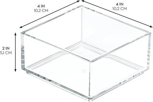 Miniatura 2 de Organizador Clarity de InterDesign para tocador, adecuado para cosméticos y productos de belleza, 8 x 12 x 2 pulgadas, transparente, Transparente, S