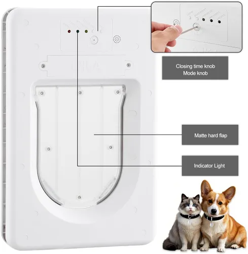 Miniatura 4 de Puerta electrónica inteligente para mascotas, puerta automática para perros y gatos con 3 modos, sensor electrónico alimentado por batería, puerta