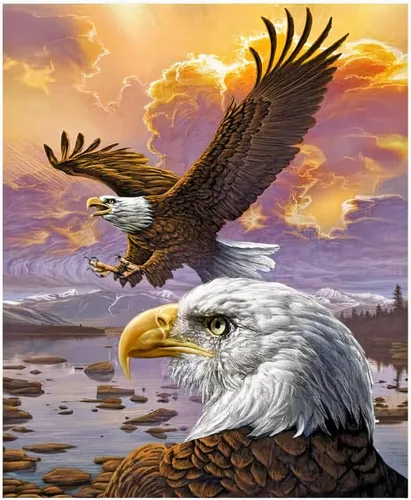 Dawhud Direct Manta de forro polar de águila, 50 x 60 pulgadas, estampado de águila voladora, felpa súper suave, unisex, color Iii Eagle Clouds