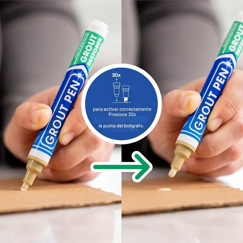 Miniatura 3 de Rotulador de lechada beige para azulejos: pintura impermeable para lechada, colorante para lechada de azulejos y bolígrafo sellador, estrecho, 0.197