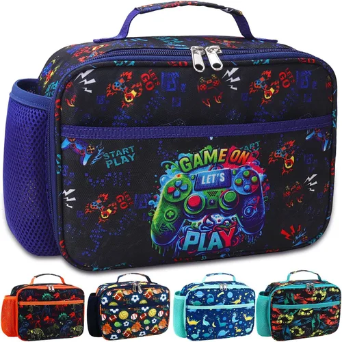 Miniatura 43 de RHCPFOVR Lonchera para niños – Lonchera aislada para niños y niñas, bolsa de almuerzo lavable y lonchera reutilizable para niños pequeños a prueba