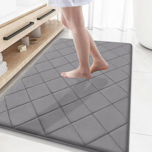 Miniatura 73 de OLANLY Tapete de baño de espuma viscoelástica de 24 x 16 pulgadas, ultra suave y absorbente, lavable a máquina, cómodo tapete de baño para suelo