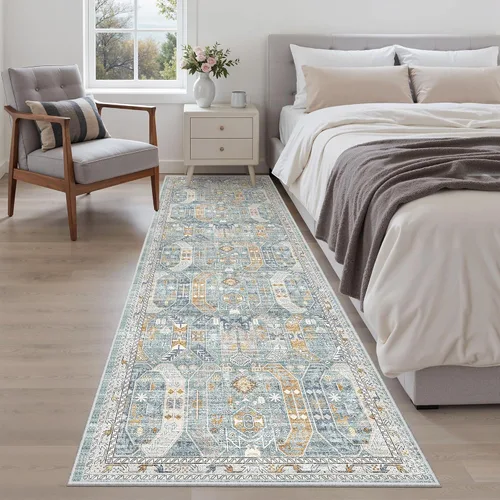 Miniatura 888 de Madane Tapete lavable de 2 x 10 pies para pasillo, cocina, recibidor, clásico, suave, antideslizante para interiores, casa de campo, baño, sala