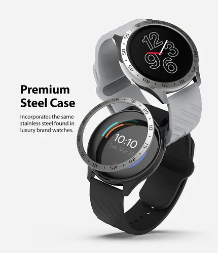 Miniatura 3 de Ringke Estilo De Bisel Compatible Con OnePlus Watch Adhesivo Marco Anillo Cubierta Anti Scratch [Acero Inoxidable] Protección Para OnePlus Watch