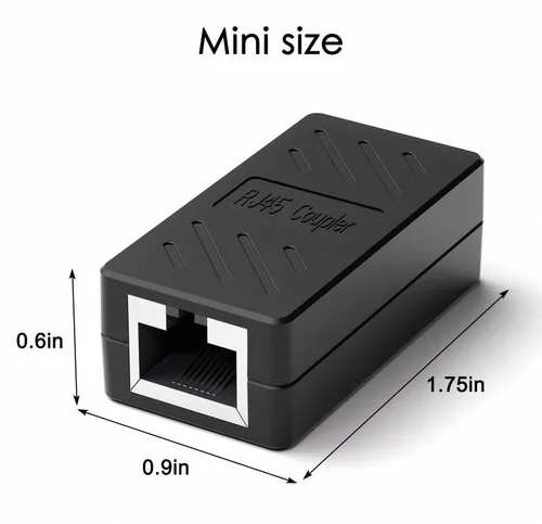 Miniatura 6 de Acoplador RJ45, adaptador extensor de cable Ethernet, conector LAN, acoplador en línea, hembra a hembra, acoplador en línea para cable Ethernet