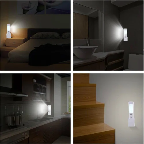 Miniatura 5 de Luz nocturna de pared con sensor de movimiento 4 en 1, luz LED de falla de energía, linternas de emergencia, linterna recargable, luz de corte