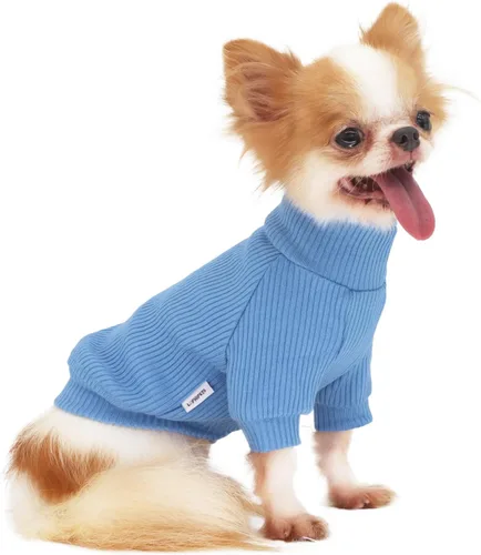 Miniatura 9 de LOPHIPETS Suéteres de cuello alto para perros pequeños, ropa para cachorros Chihuahua, rosa claro brillante, M