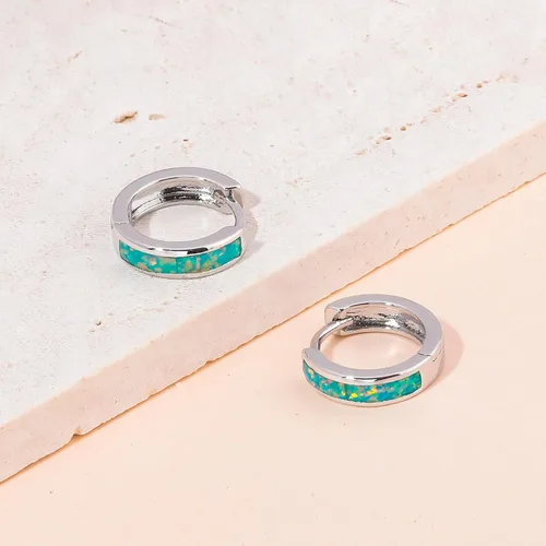 Miniatura 53 de CiNily Aretes Huggie de ópalo con bisagras, chapados en oro, hipoalergénicos, pequeños aretes de aro para mujeres, adolescentes, niñas, hombres