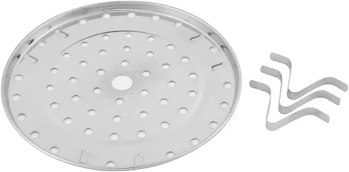 Miniatura 2 de uxcell Placa redonda de acero inoxidable para cocinar alimentos Steamer Rack Plate 7.7 in Dia 2pcs tono plateado